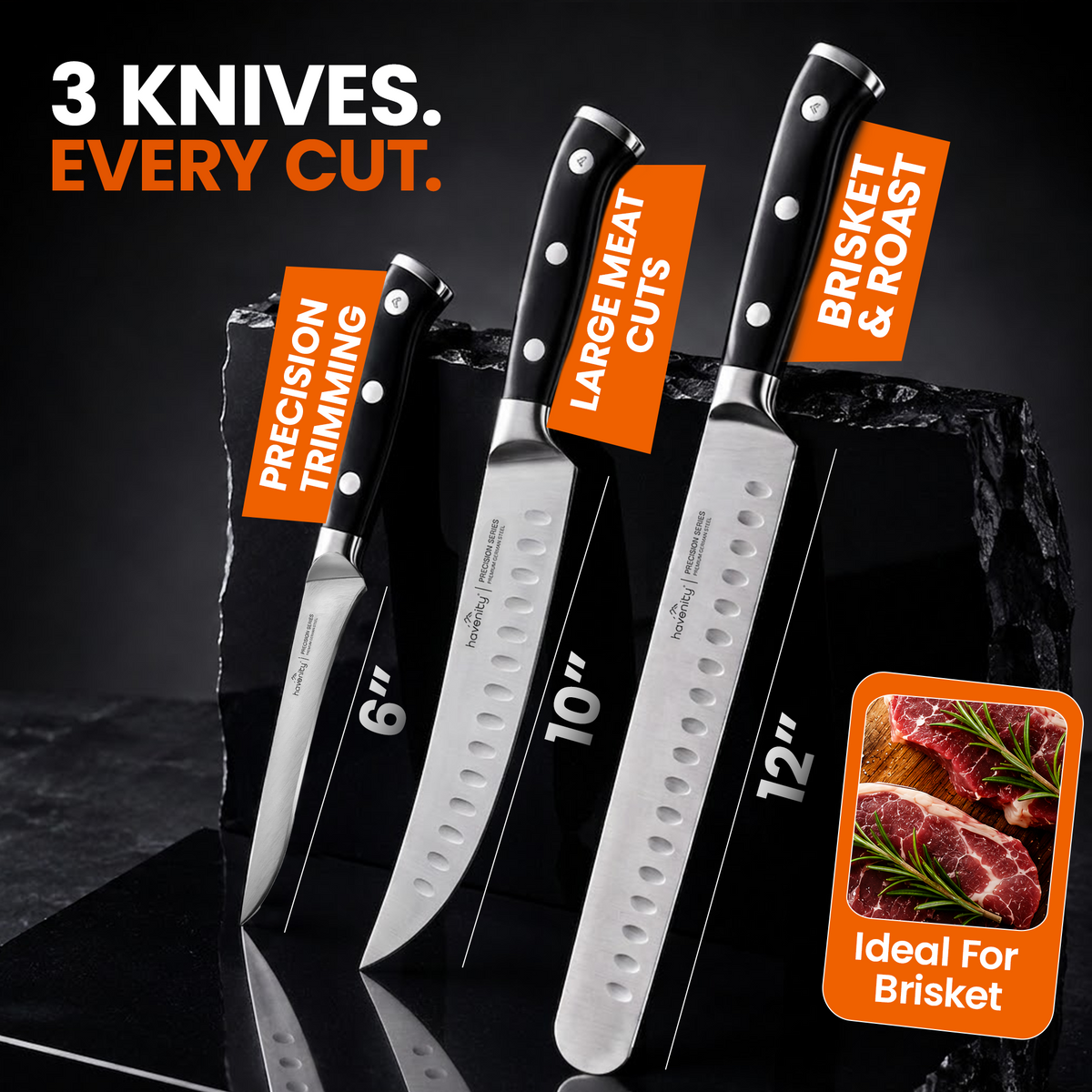 3 piece BBQ knife set