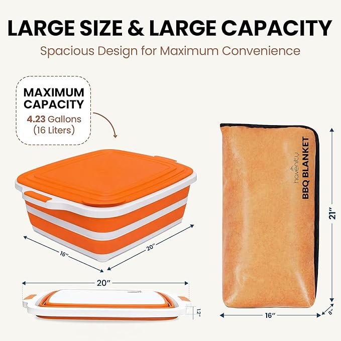 16L BBQ Tub+ Blanket (Orange)