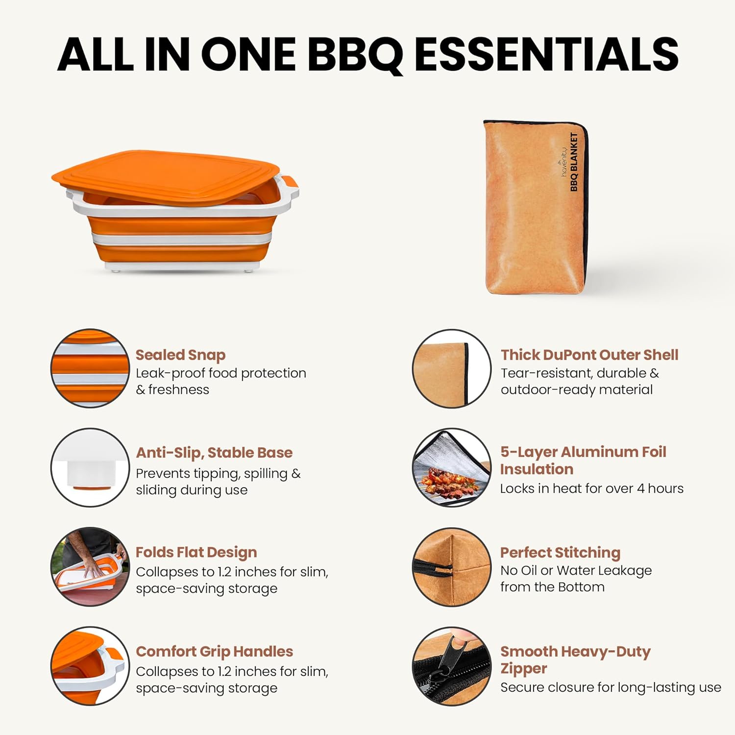 16L BBQ Tub+ Blanket (Orange)