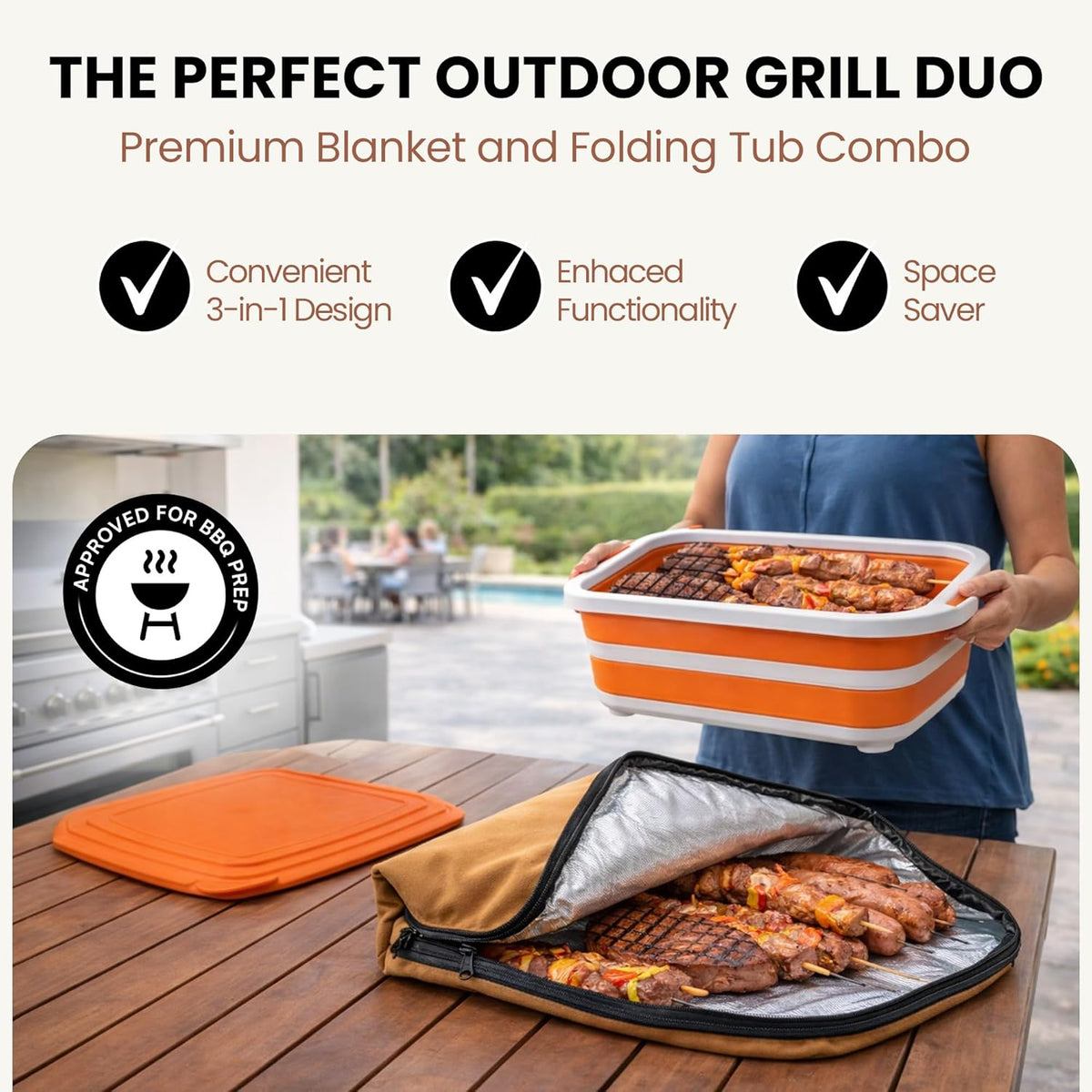 16L BBQ Tub+ Blanket (Orange)